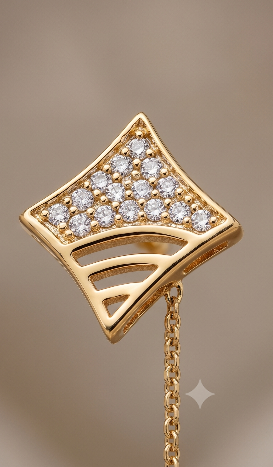 CT Gold Handcrafted Pavé Threader Earrings