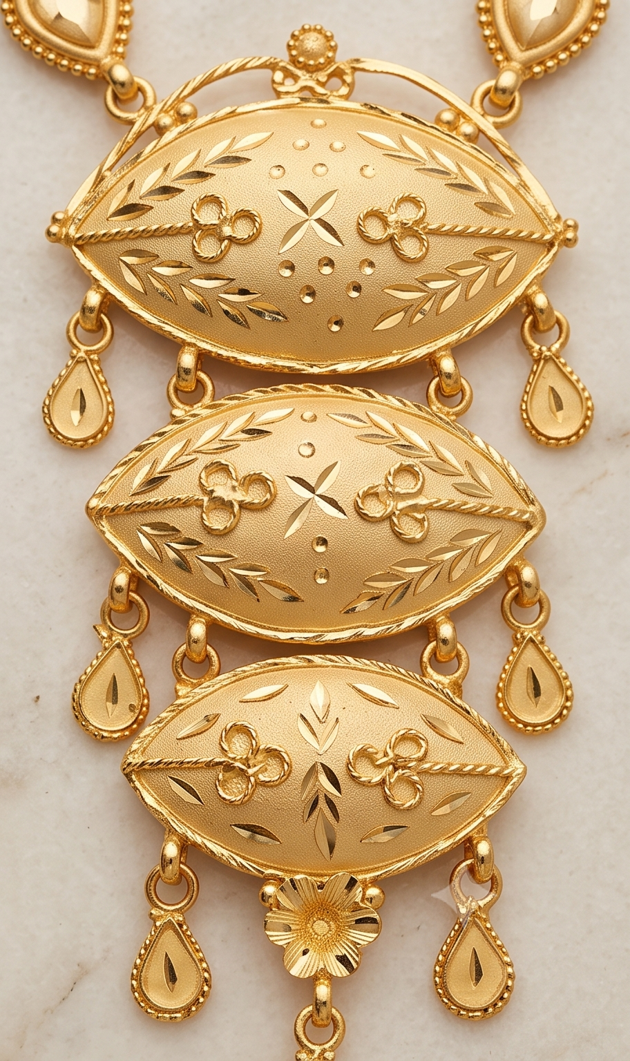 Nayan-Tara (নয়নতারা) | 24K Gold Plated Handcrafted Copper Long Necklace & Drop Earrings