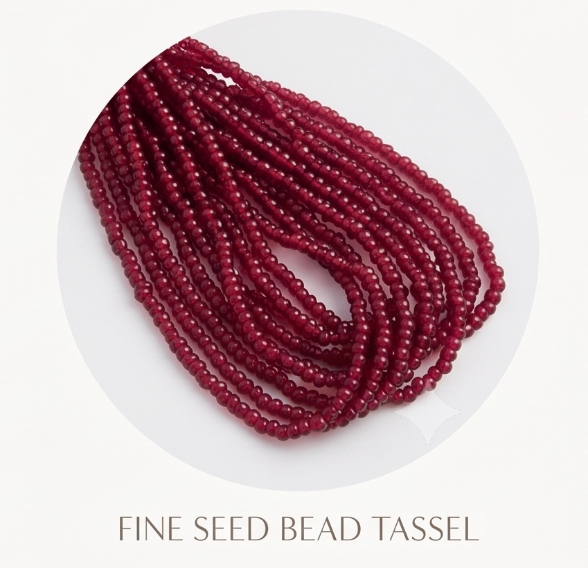 Regal Crimson Multi-Strand Beaded & Carved Stone Statement Necklace