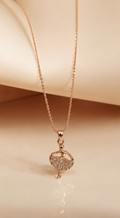 Enchanted En Pointe Necklace | Anti-Tarnish Rose Gold Ballerina Necklace