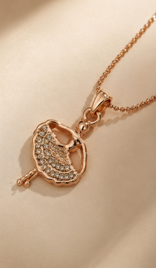 Enchanted En Pointe Necklace | Anti-Tarnish Rose Gold Ballerina Necklace