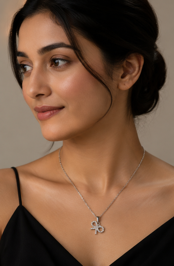 The Tied-In-Love Ribbon Charm – Waterproof & Anti-Tarnish Silver Pendant