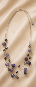 Multi-Strand Amethyst & Smoky Crystal Illusion Necklace