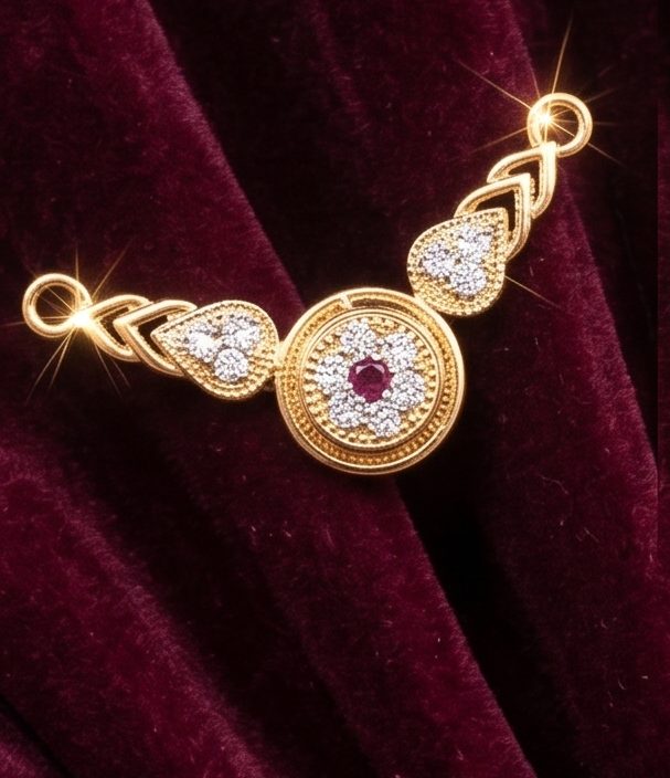 Gold-plated pendant with chain