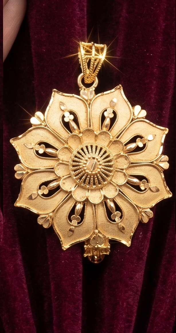 Gold-plated pendant with chain
