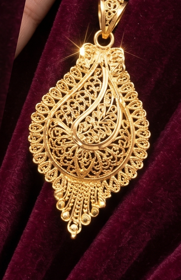 Gold-plated pendant with chain