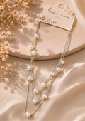 Cascading Pearl & Silver-Tone Multi-Strand Necklace