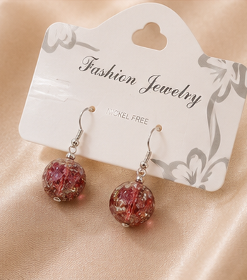 Raspberry Crackle Glass & Violet Crystal Multi-Strand Illusion Set