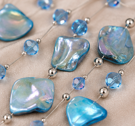 Ethereal Ocean Blue Illusion Necklace Set