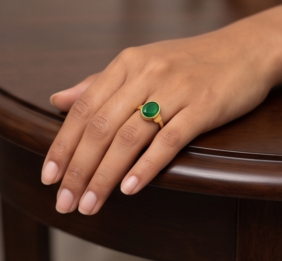 Vintage-Inspired Gold-Tone & Faceted Ruby-Hued Statement Ring