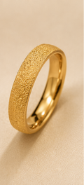 Golden Textured Matte Finish Band Ring