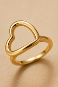 Golden Open Heart Adjustable Statement Ring