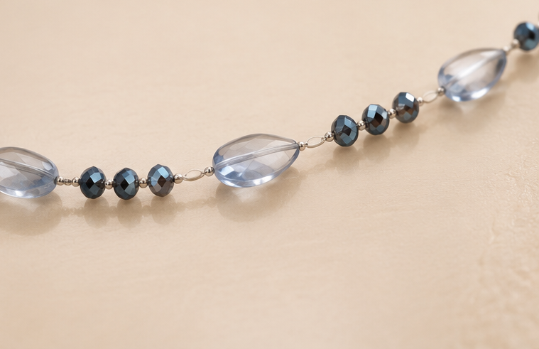 Celestial Blue Beaded Jewelry Set