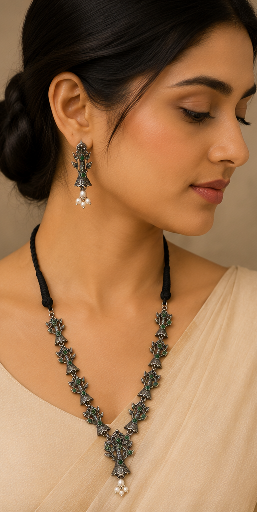 Bonolota | Silver Replica Nature-Inspired Necklace Set