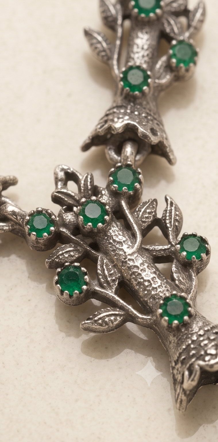Bonolota | Silver Replica Nature-Inspired Necklace Set
