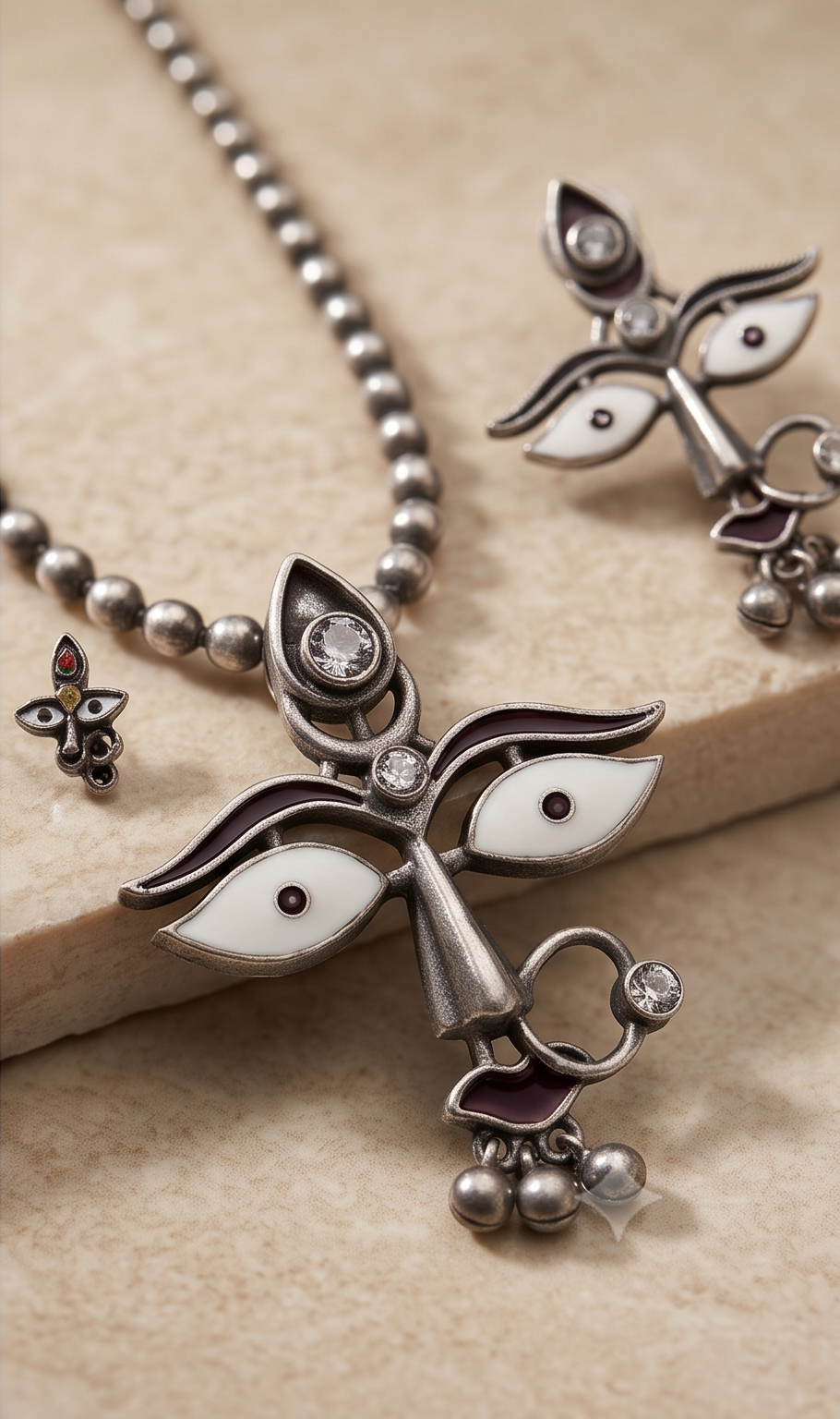 Uma | Silver Replica Durga-Inspired Necklace Set