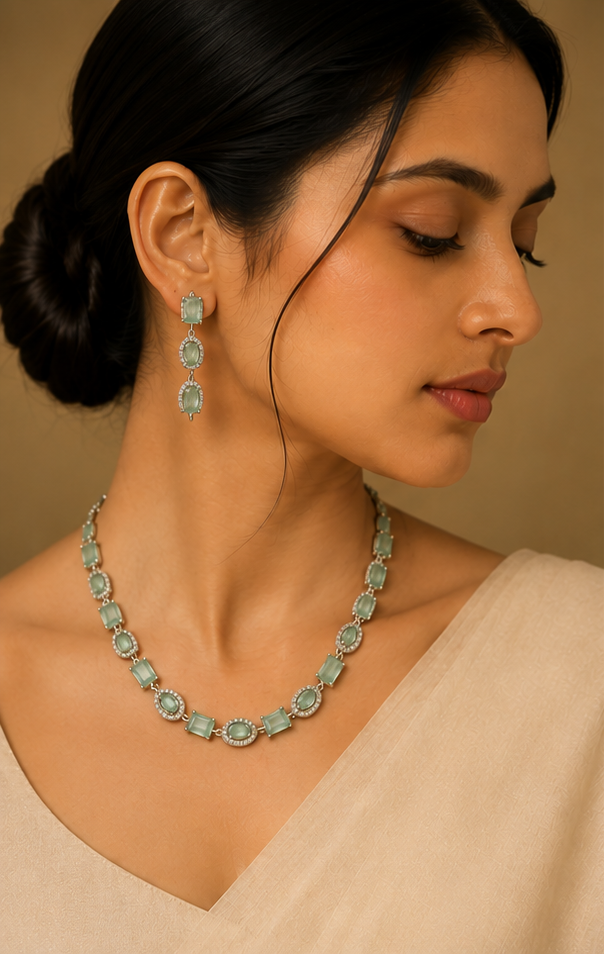 Mint Meadow | American Diamond Set