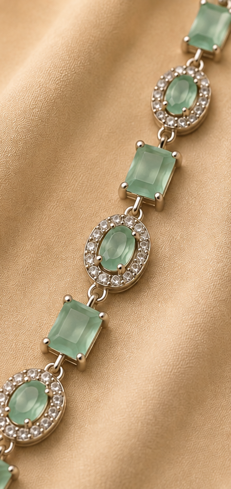Mint Meadow | American Diamond Set