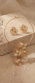 The Blooming Petal Statement Set | Anti-Tarnish Gold Floral Jewellery Set